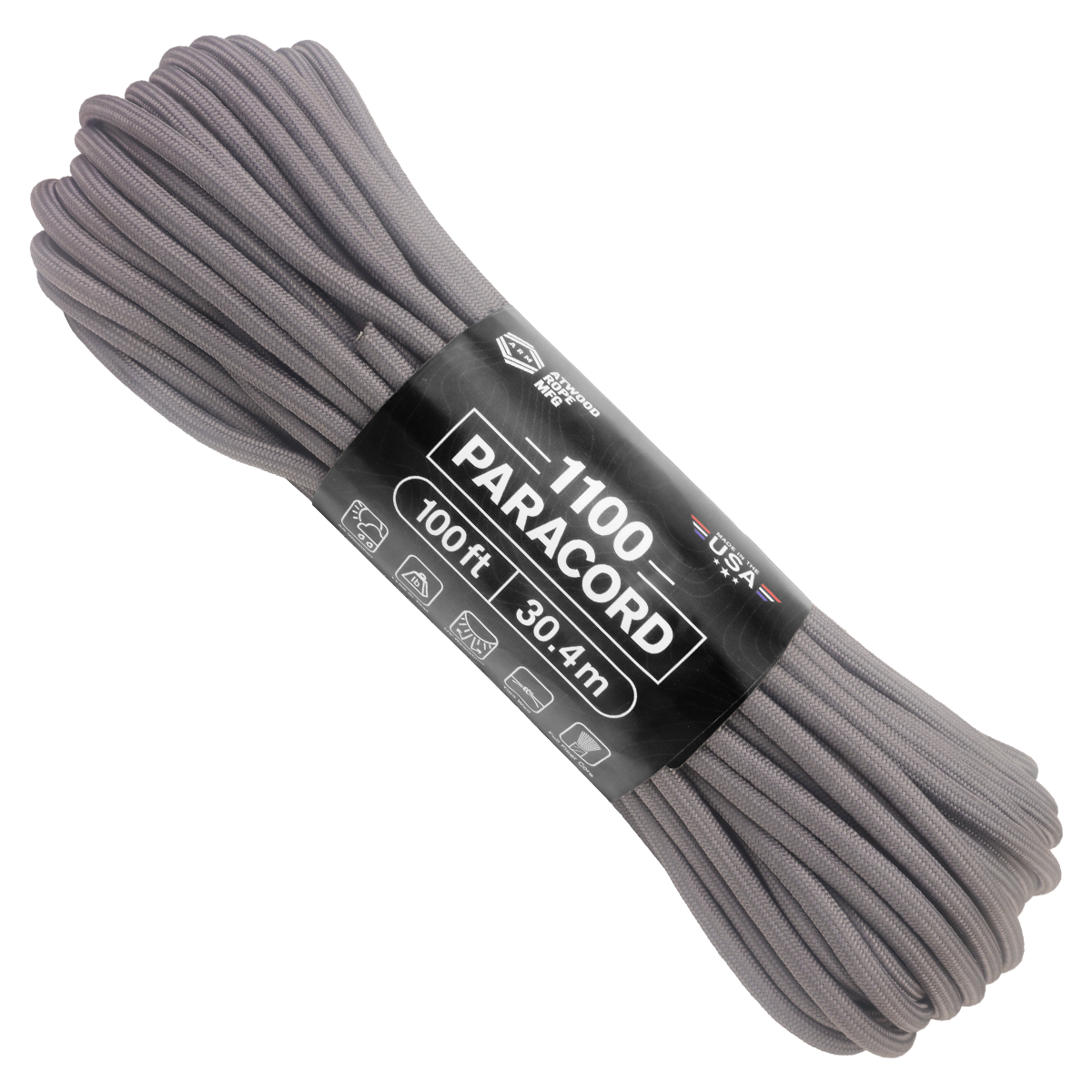 1100 Paracord Graphite 100ft Web Ready