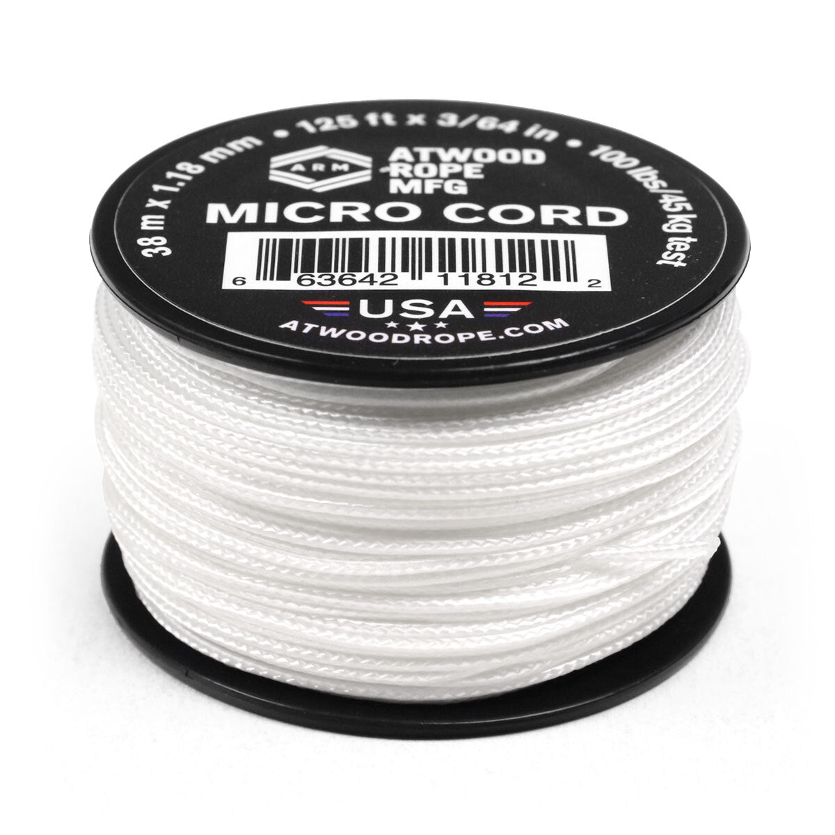thumbnail image 2 of Atwood Rope Micro Cord Paracord – 1.18mm X 38m, Black (3-Pack) Free Shipping 2 of 6