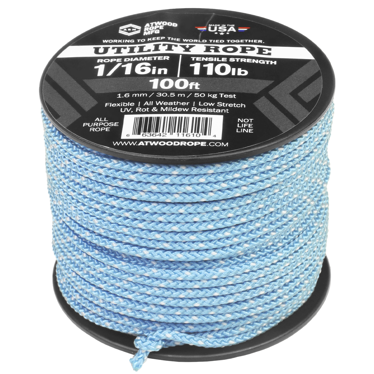 1 16 Carolina Blue w white tracer 100ft