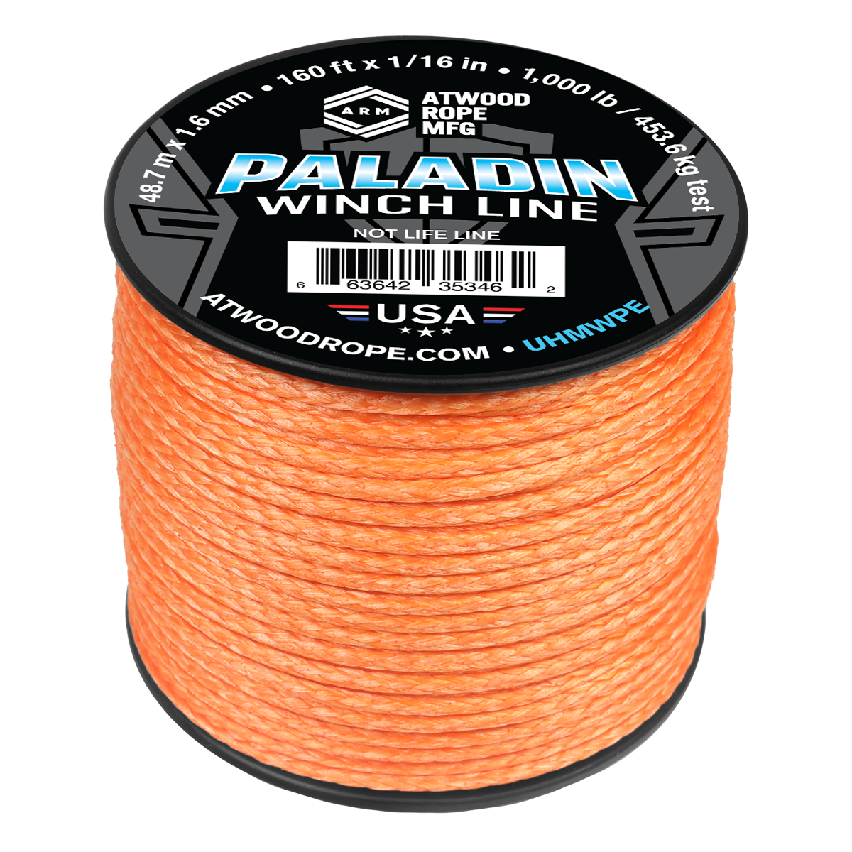 1 16 Paladin Winch Orange 160ft Web Ready