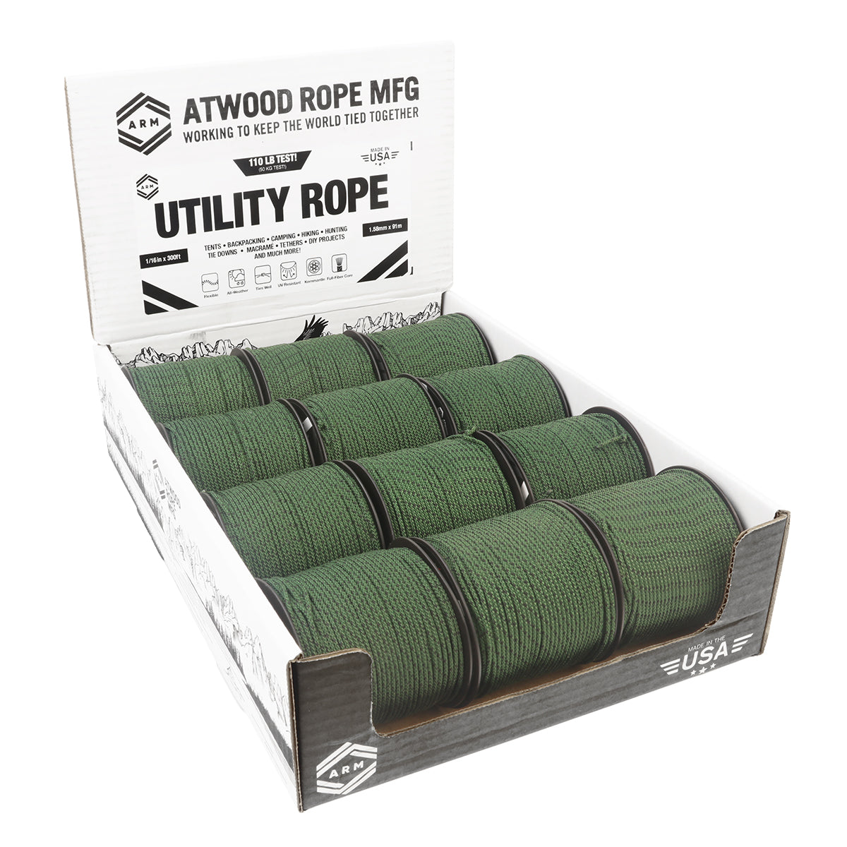 1 16 Utility Rope 300ft Camo Display Box