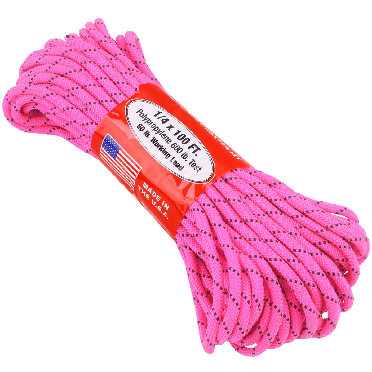 1/4 x 100ft - Hot Pink w/ Black Tracer – Atwood Rope MFG