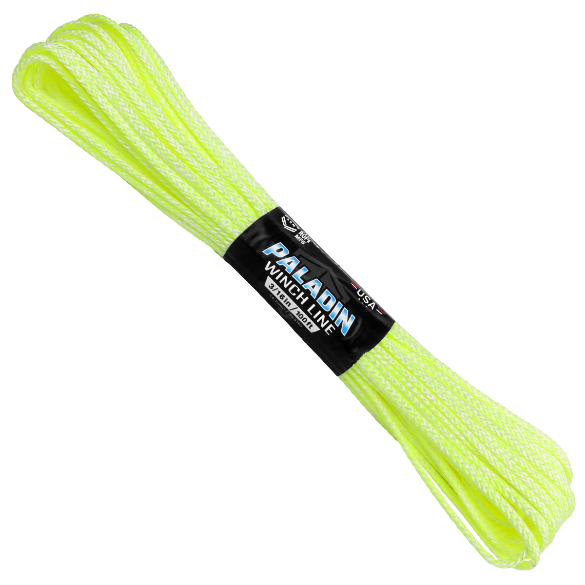 3 16 Paladin Winch Line Neon Yellow and White
