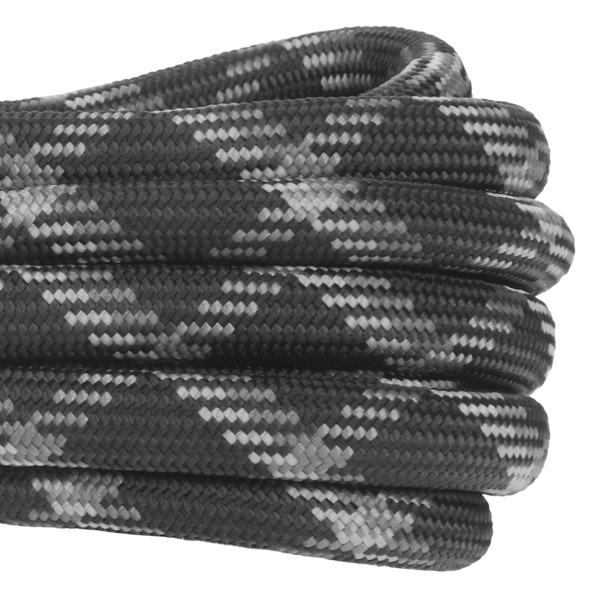 3/8 Dock Line Black with Graphite Grey Tracer 15ft Closeup Web Ready