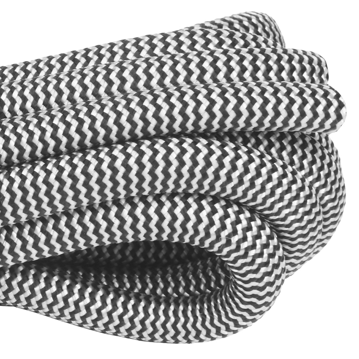 3/8 Dock Line Black with White Rings Closeup Web Ready