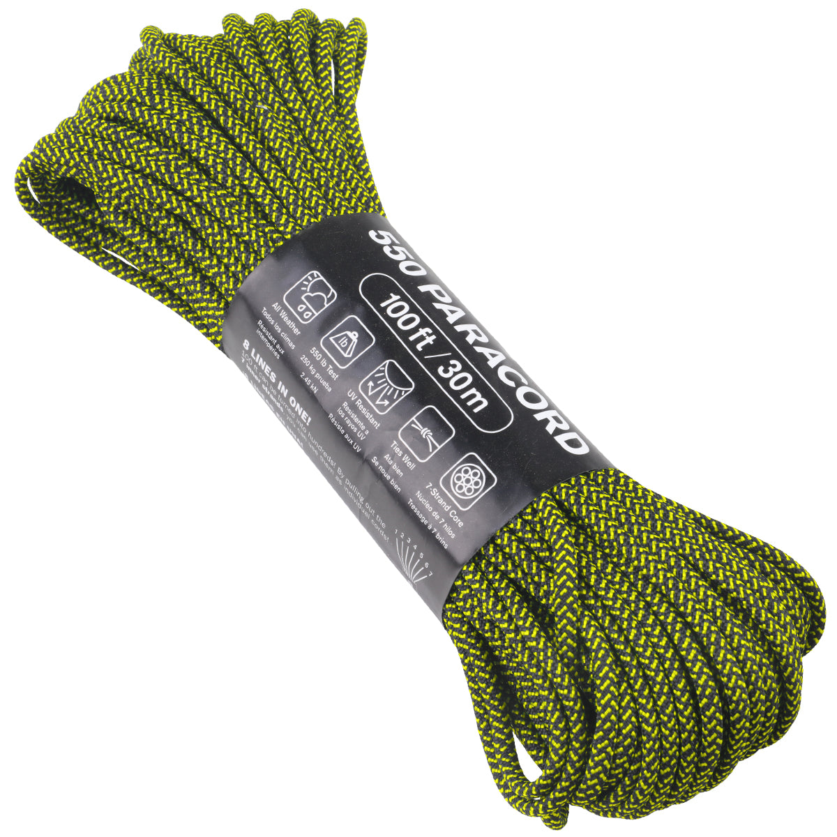 550 Paracord Cross Hatch Neon Yellow