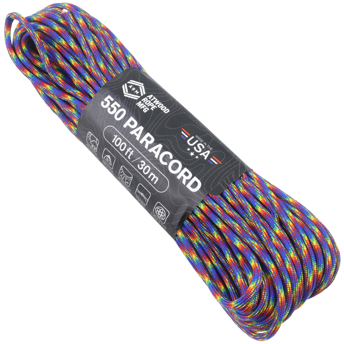 550 Paracord Dark Rainbow