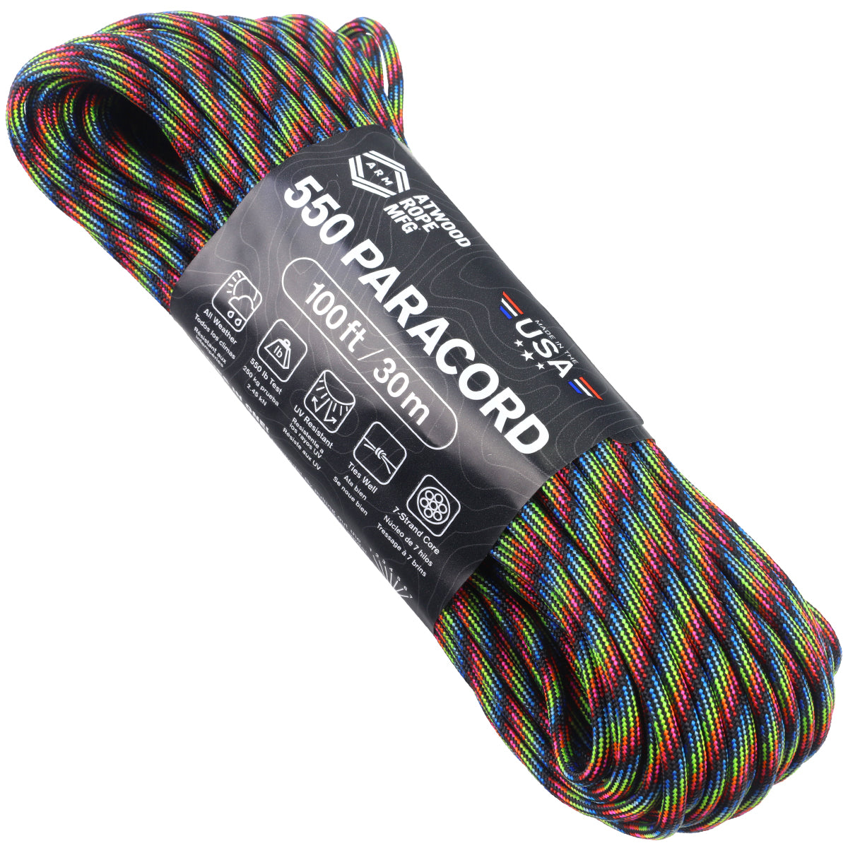 Atwood Rope MFG 550 Paracord 100 Feet 7-Strand Core Nepal