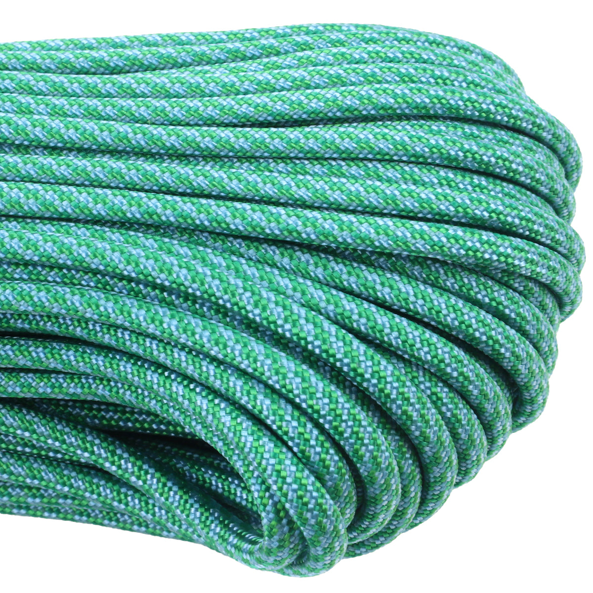 550 Green & Carolina Blue Spirals Closeup