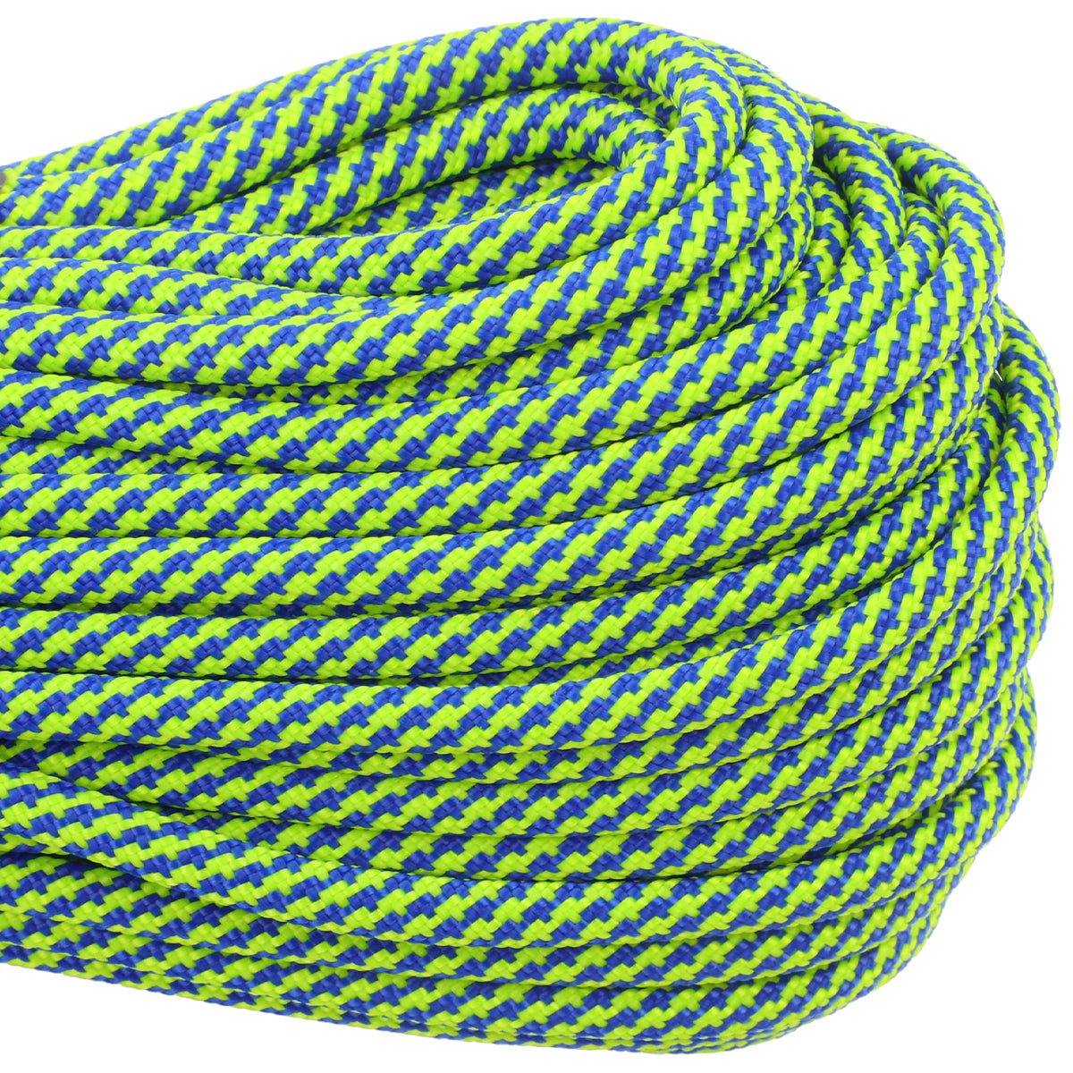 550 Neon Green & Ultramarine Blue Spirals Closeup