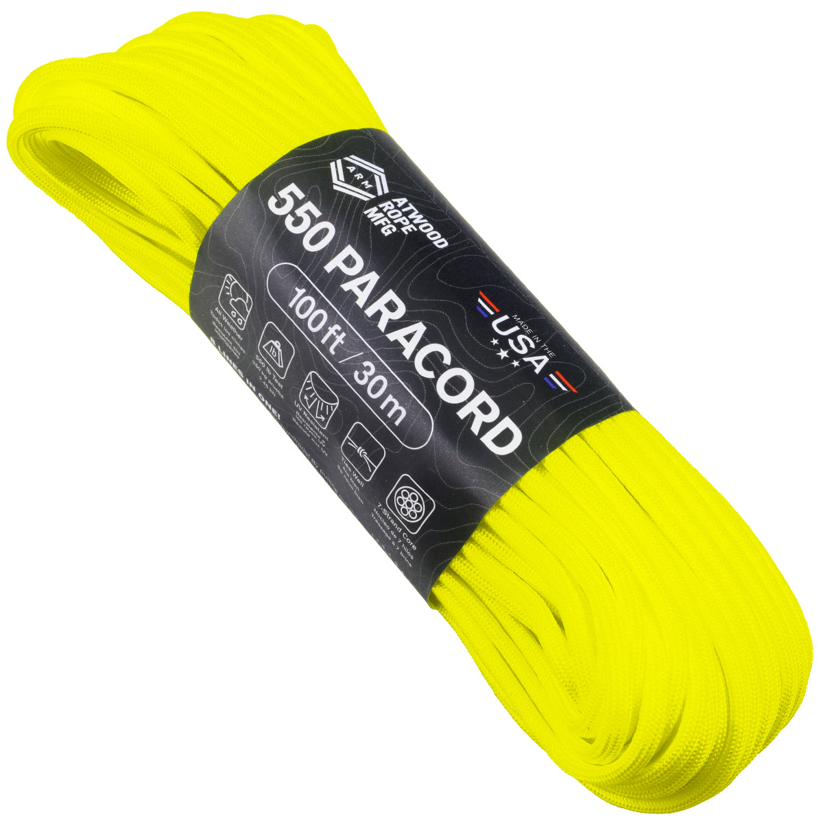 Neon Cotton Candy - 550 lb Type III Paracord Survival Rope Bracelet Made in USA Neon Cotton Candy - 550 lb Type III Paracord Survival Rope Bracelet Made in USA