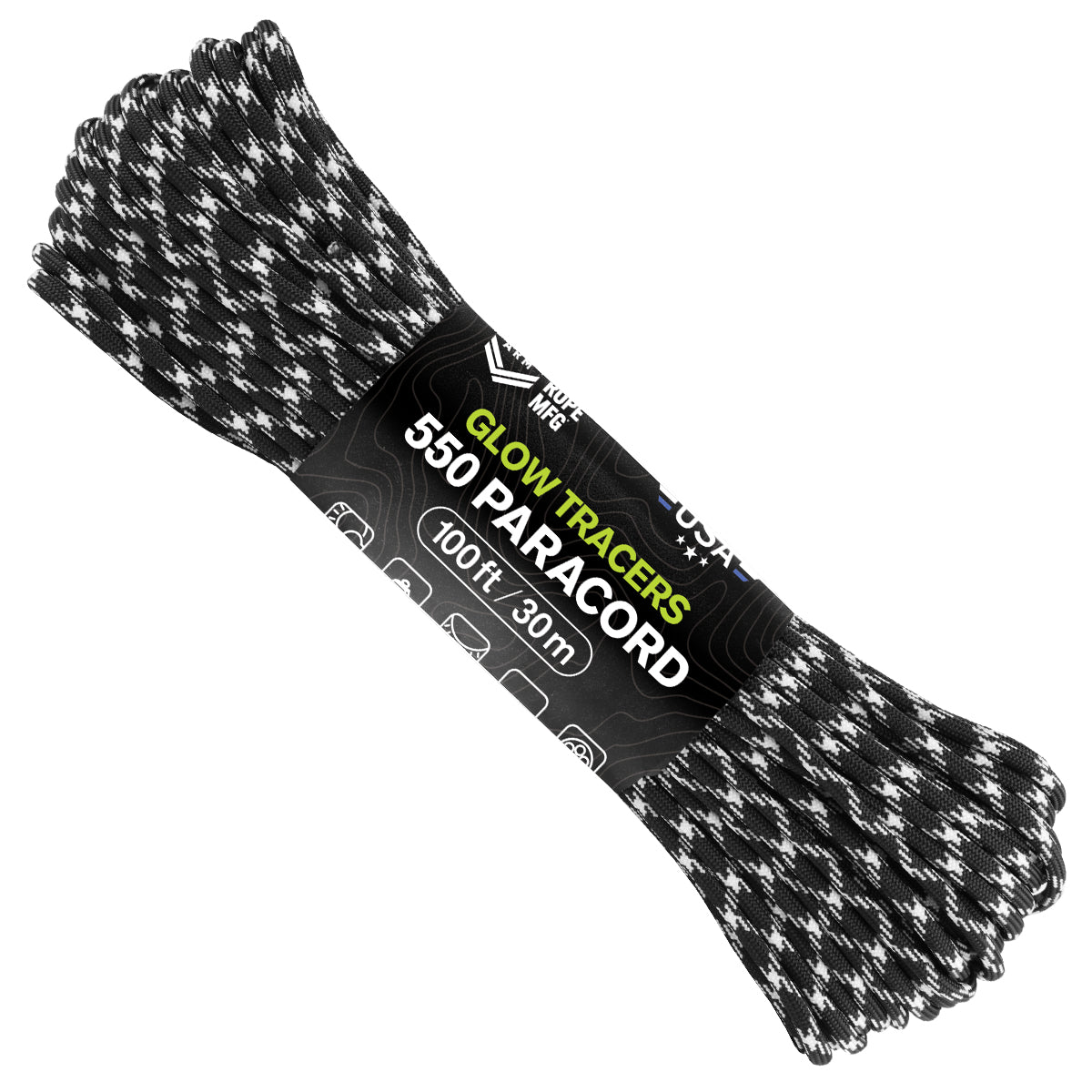 550 Paracord Glow Quad Tracer Web Ready