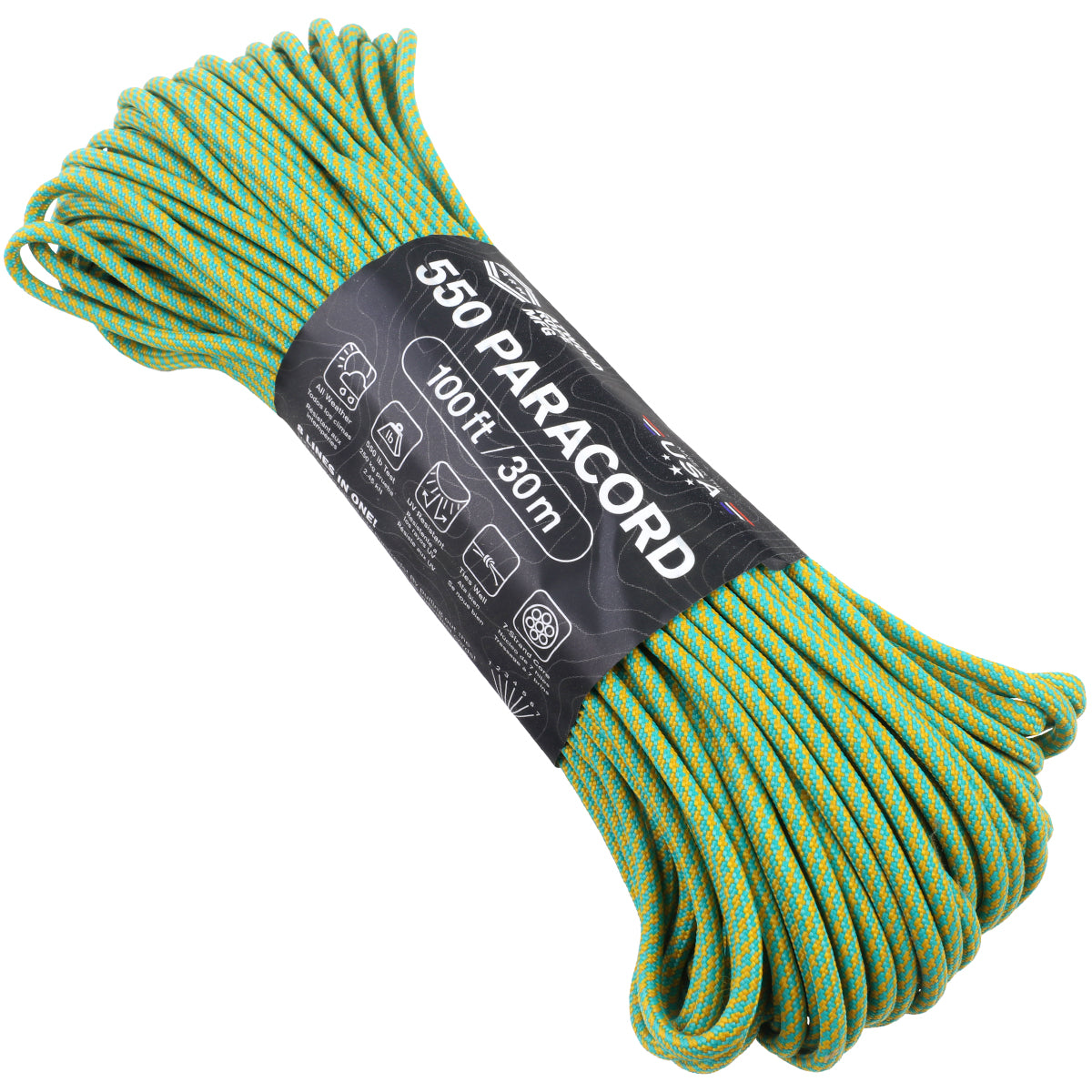 550 Teal & Air Force Gold Spirals