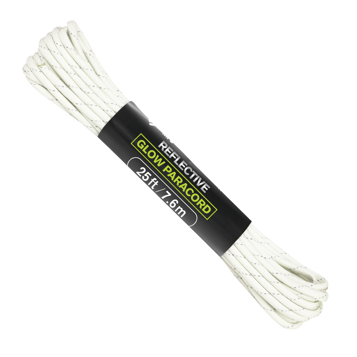550 Glow Paracord 25ft Glow Reflective Web Ready