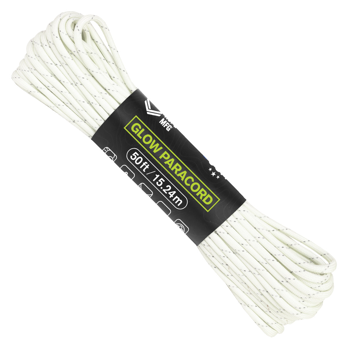 550 Glow Paracord 50ft Glow Reflective Web Ready
