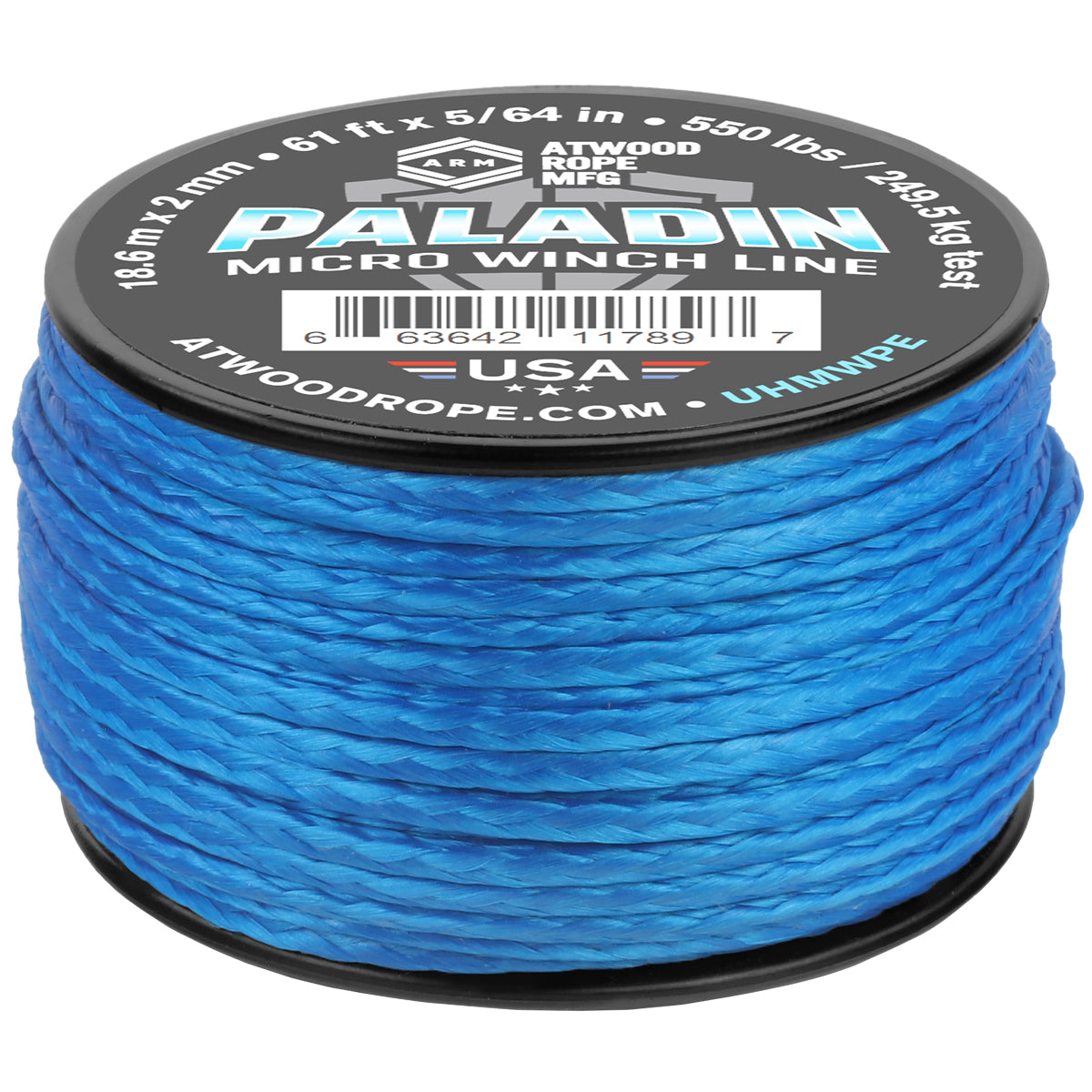 5 64 Paladin Micro Winch Line 61ft Blue Web Ready