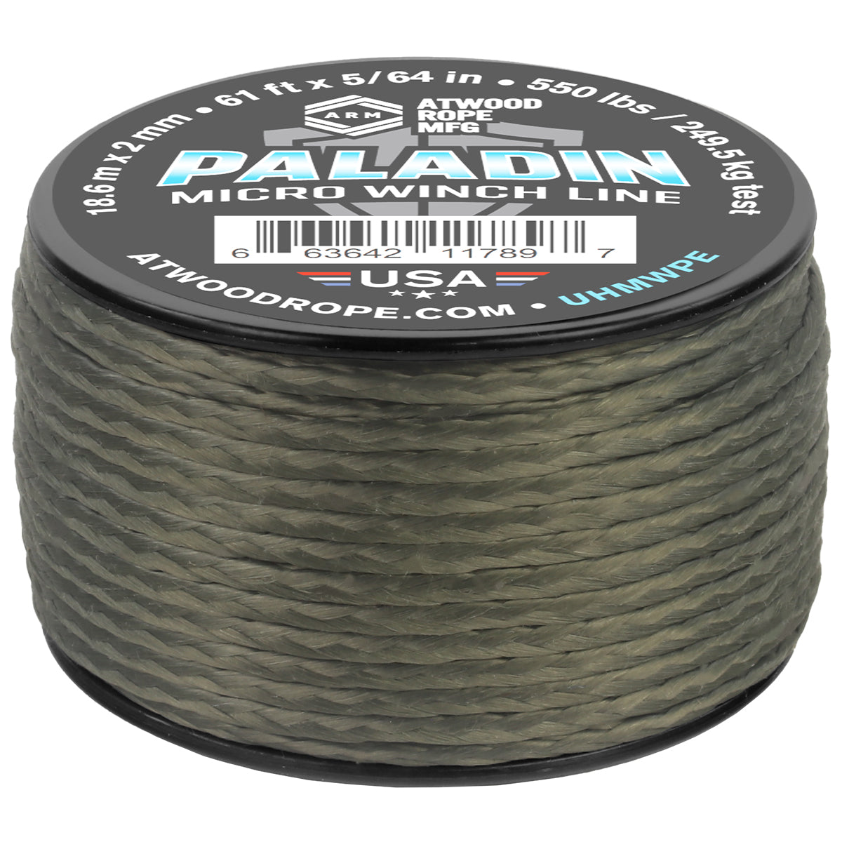 5 64 Paladin Micro Winch Line 61ft Stealth Grey Web Ready