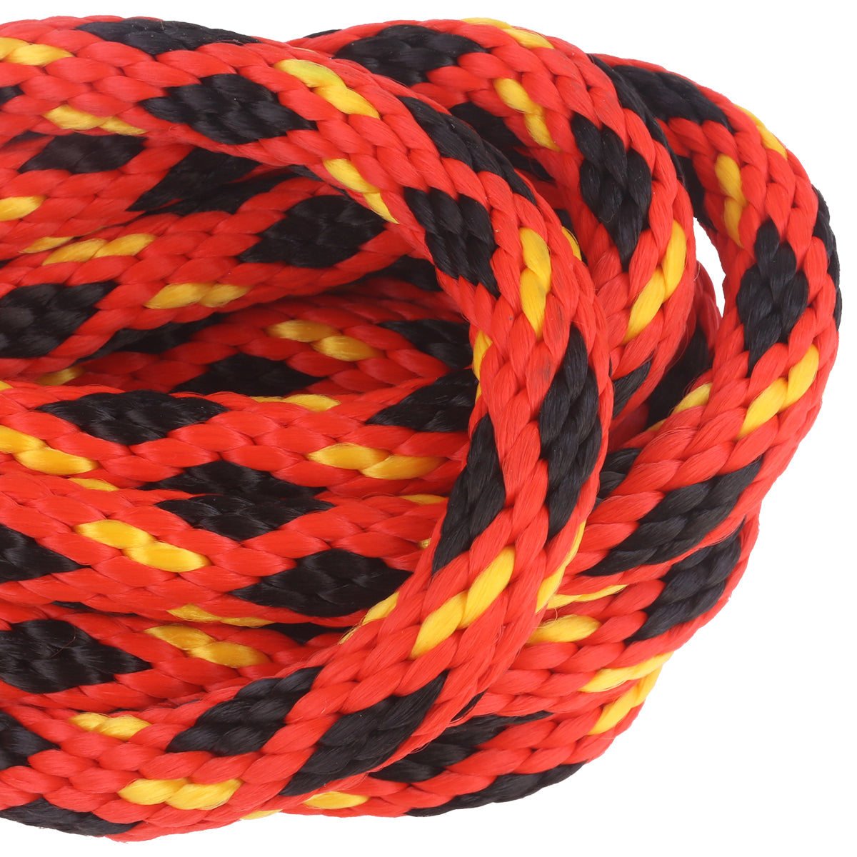 5 8 Solid Braid Red Black Diamonds w Yellow Tracer Closeup