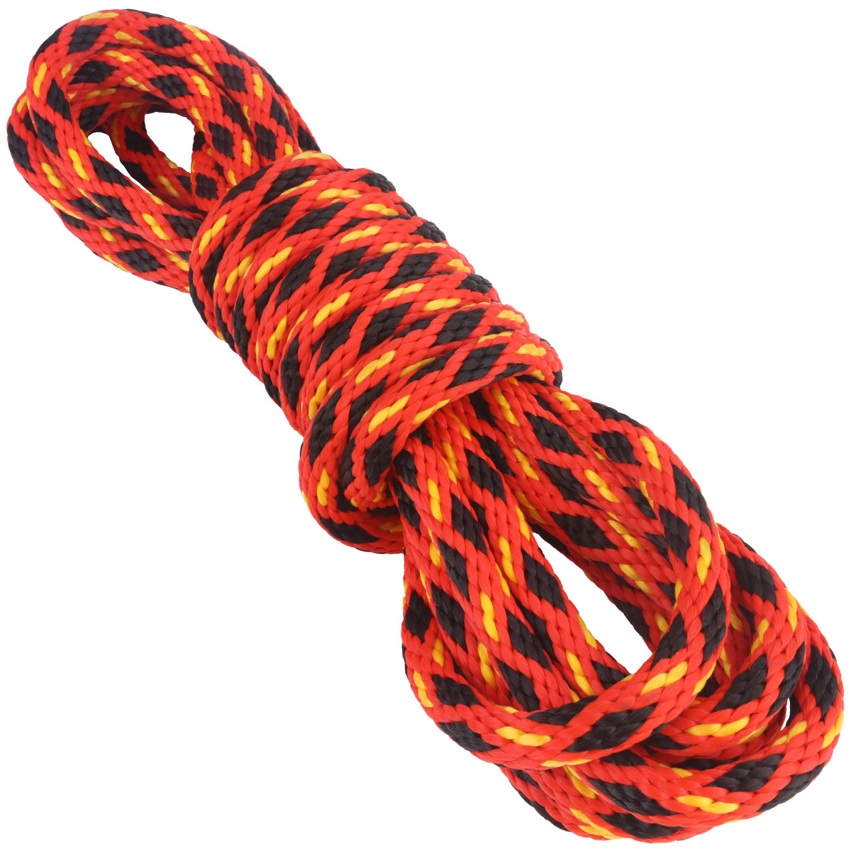 5 8 Solid Braid Red Black Diamonds w Yellow Tracer