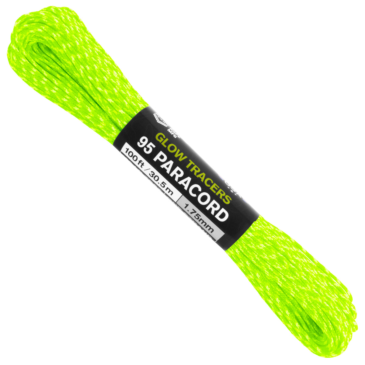 95 Paracord Neon Green w Glow Tracers Web Ready