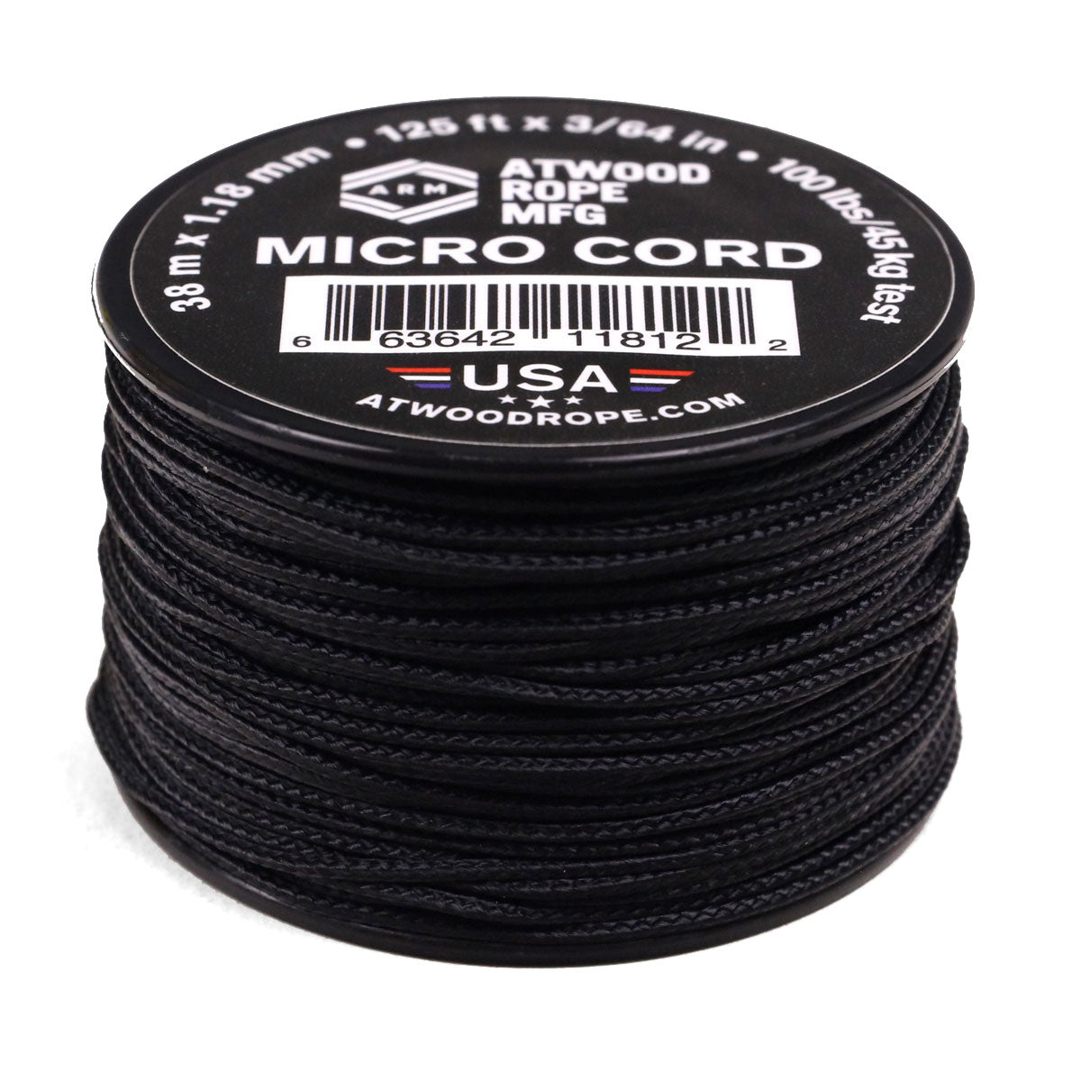 Black Micro Cord - 125 Feet