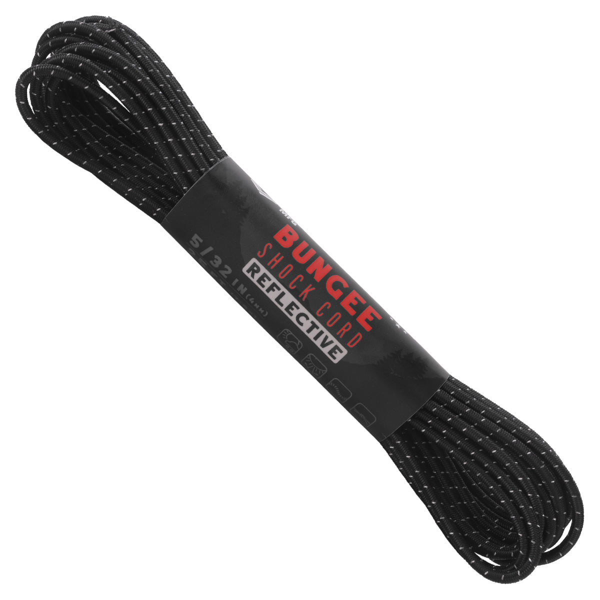 Bungee Cord Reflective Black 25ft