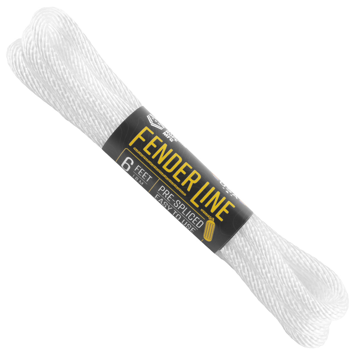 Fender Line Prespliced easy to use 6 feet Marine line Solid Braid White Diag