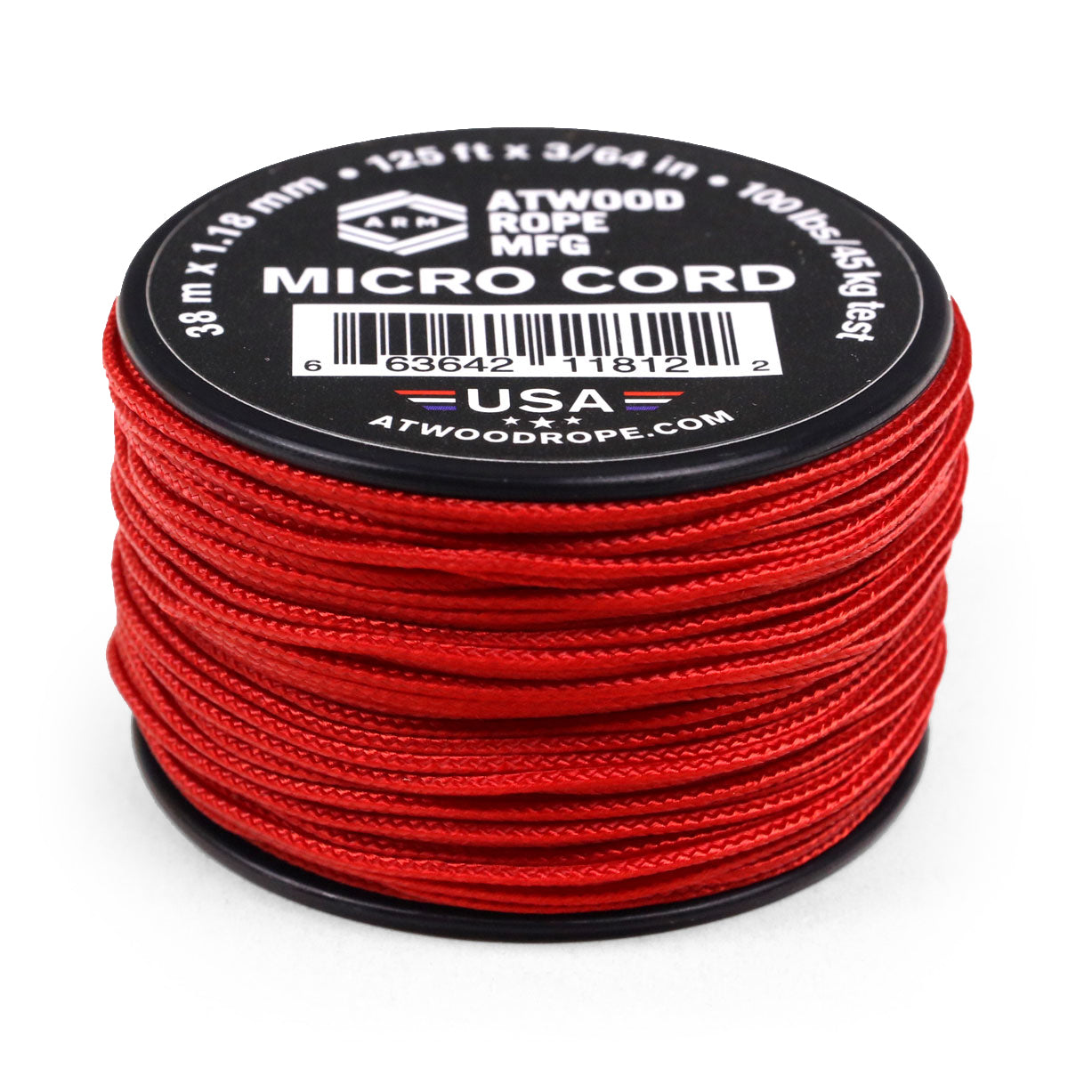 Atwood Rope Micro Cord 1,18 Mm - 38 M Corde Fine Noire - Résistante Et Légère