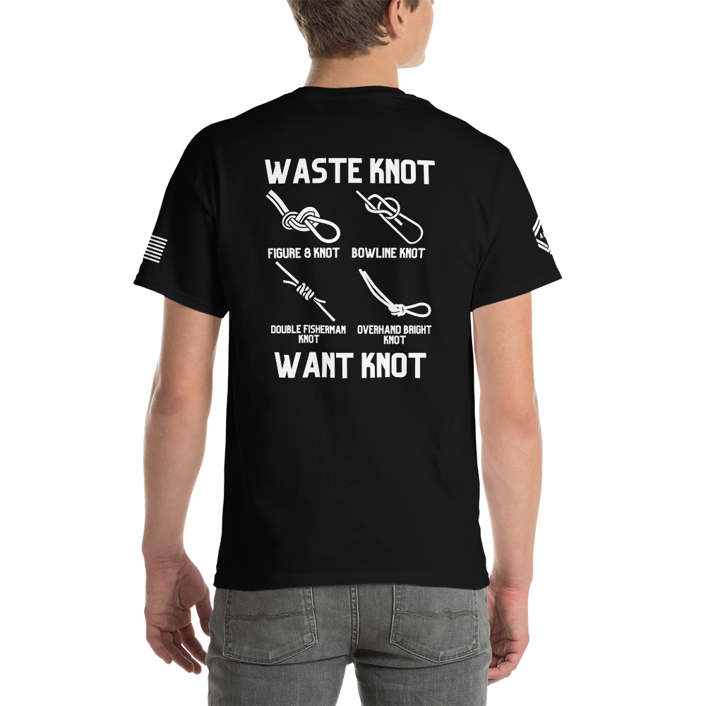 ARM Knot Black T-Shirt Model Back