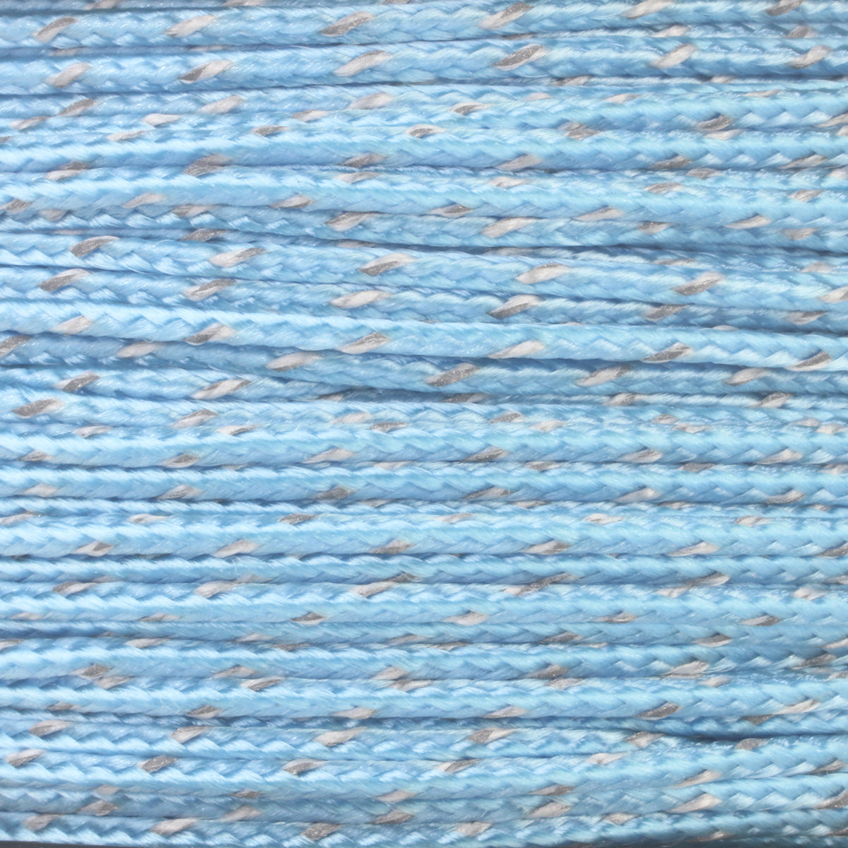 Reflective Micro Cord 125ft Carolina Blue Closeup
