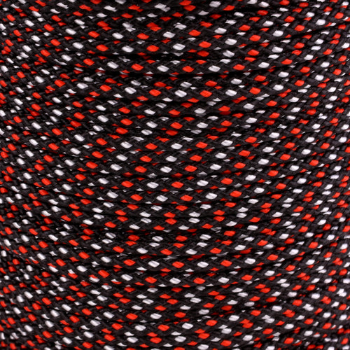 1 16 black w red white dots closeup