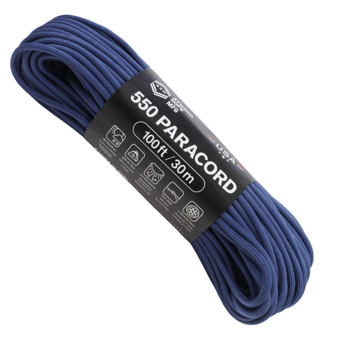 PARACORD PLANET 550-Pound Safety Type III Commercial Paracord (50 Feet,  Colonial Blue) : : Sports & Outdoors