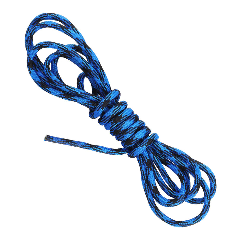 Blue and black laces tied
