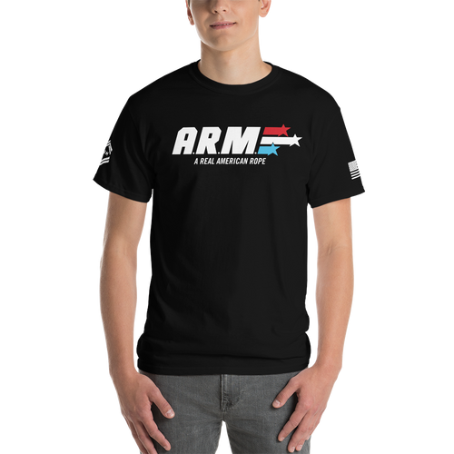 Arm a real american rope gi gi shirt front person