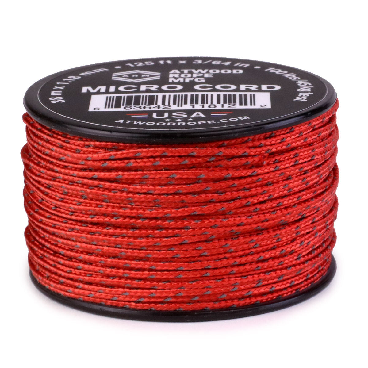 Atwood Rope Micro Cord Paracord 1.18mm (3/64) X 125ft Spool USA Made
