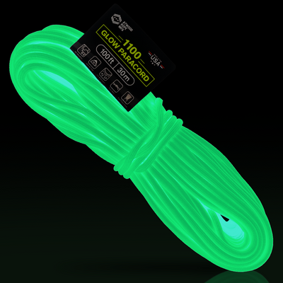 1100 Glow Paracord 600Lb Test Full Glow