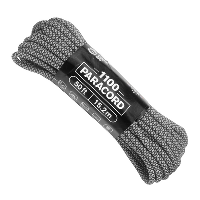 1100 Paracord Black with Grey Diamonds 50ft Web Ready