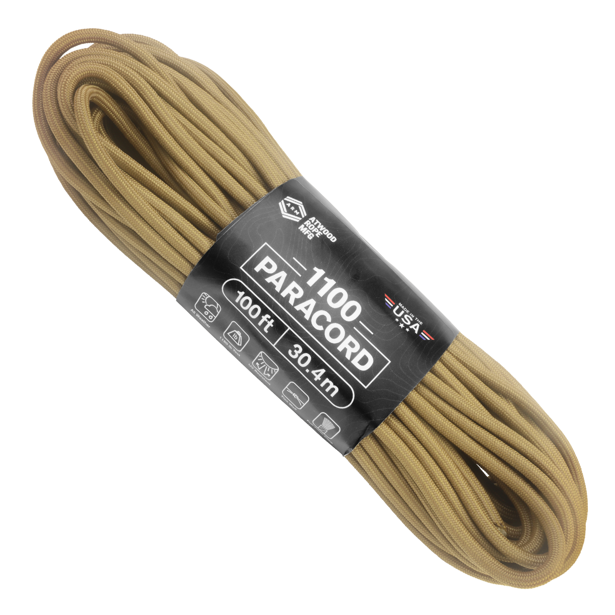 1100 Paracord Coyote 100ft Web Ready