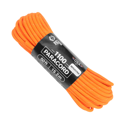 1100 Paracord Neon Orange Reflective 50ft Web Ready