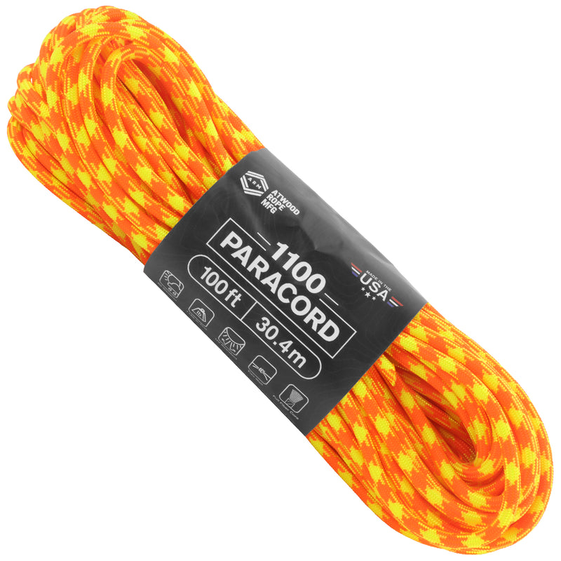 1100 Paracord Neon Orange & Neon Yellow Check