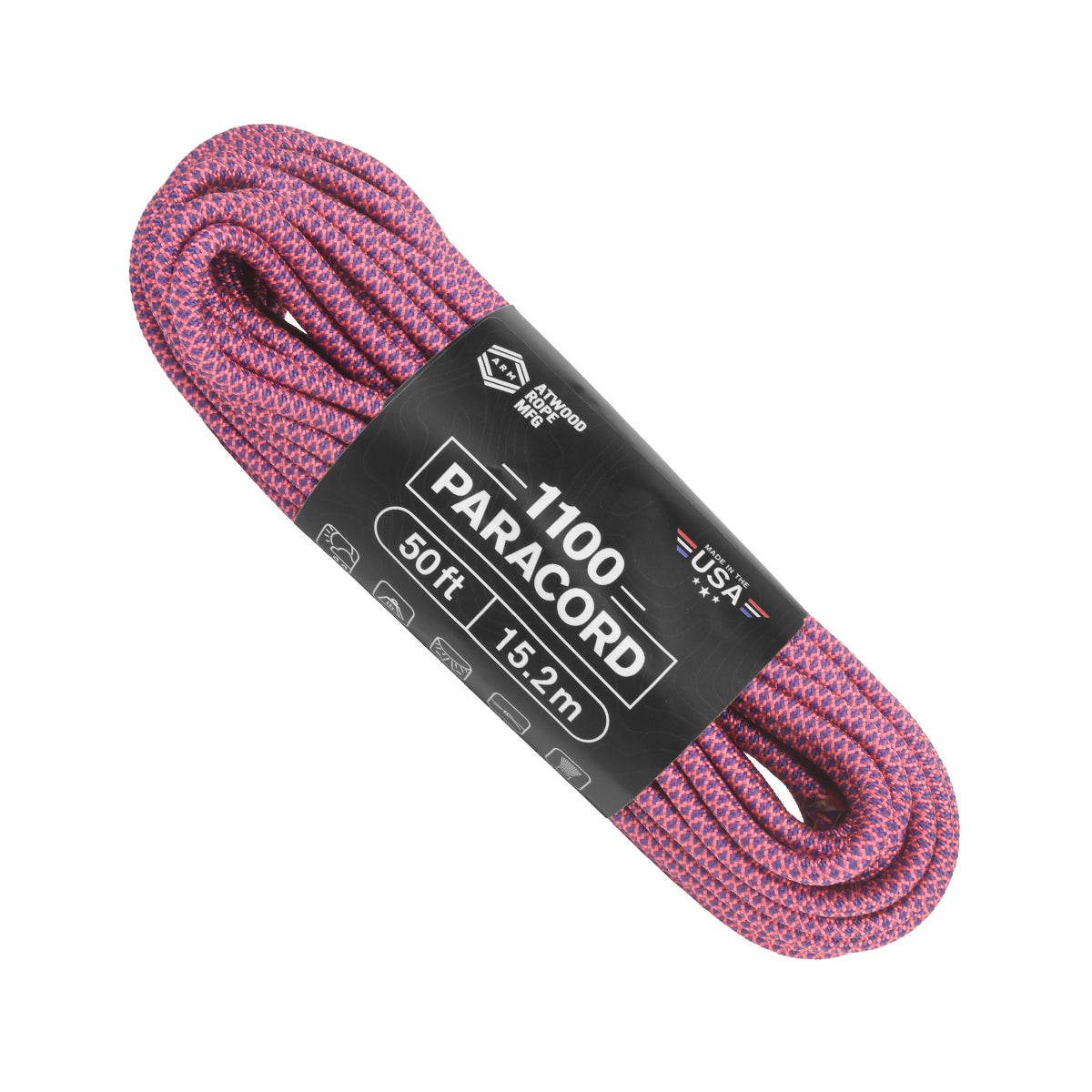 1100 paracord Pink w/ Purple & Navy diamonds 50ft