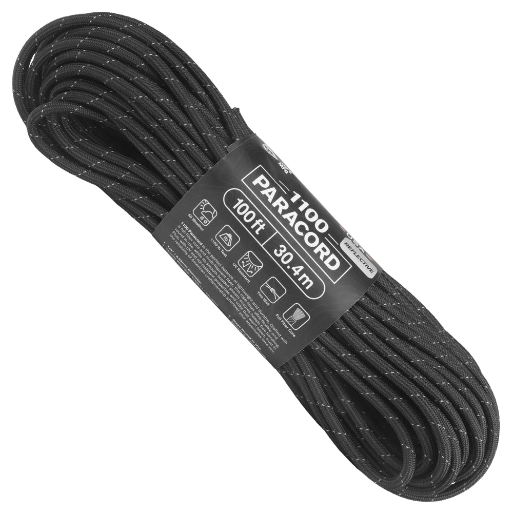 1/4 Inch X 100 FT Bungee Shock Cord – White With Black Tracer, Stretches Over 120%, Great For Tarps, Camping & DIY Projects