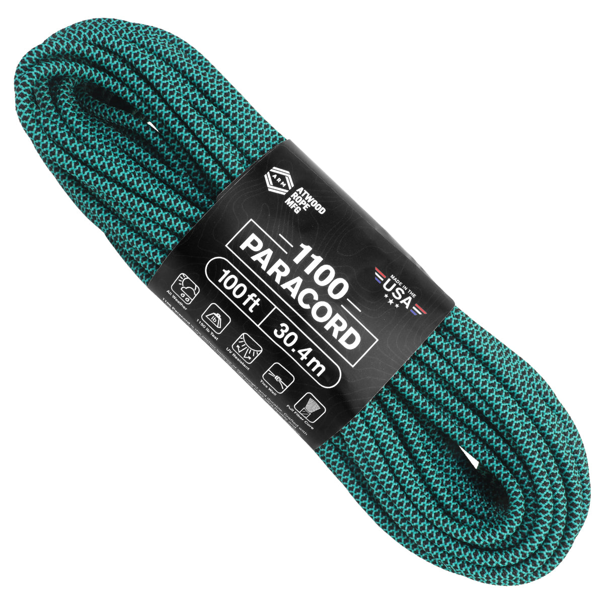 1100 Paracord Teal with black diamonds