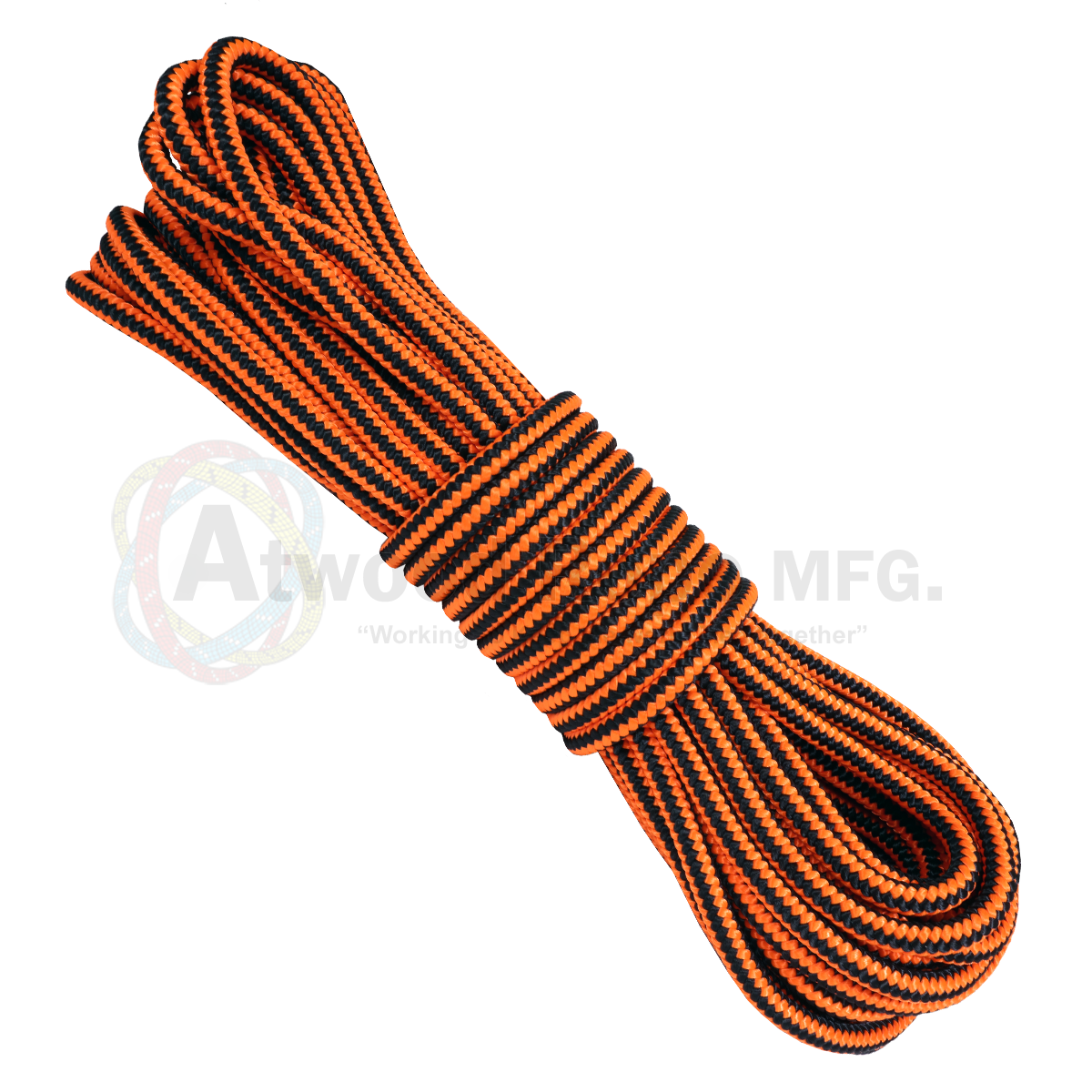 1/2 Arborist Rope - Neon Orange & Black