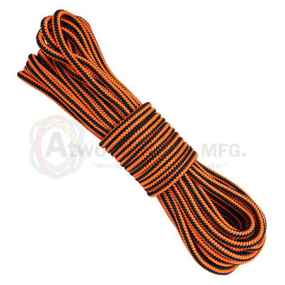 1/2 Arborist Rope - Neon Orange & Black