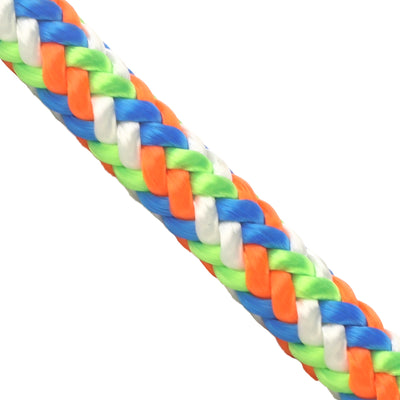 16 Strand Arbor Line Cyber Surge neon orange white blue and neon green Super Closeup