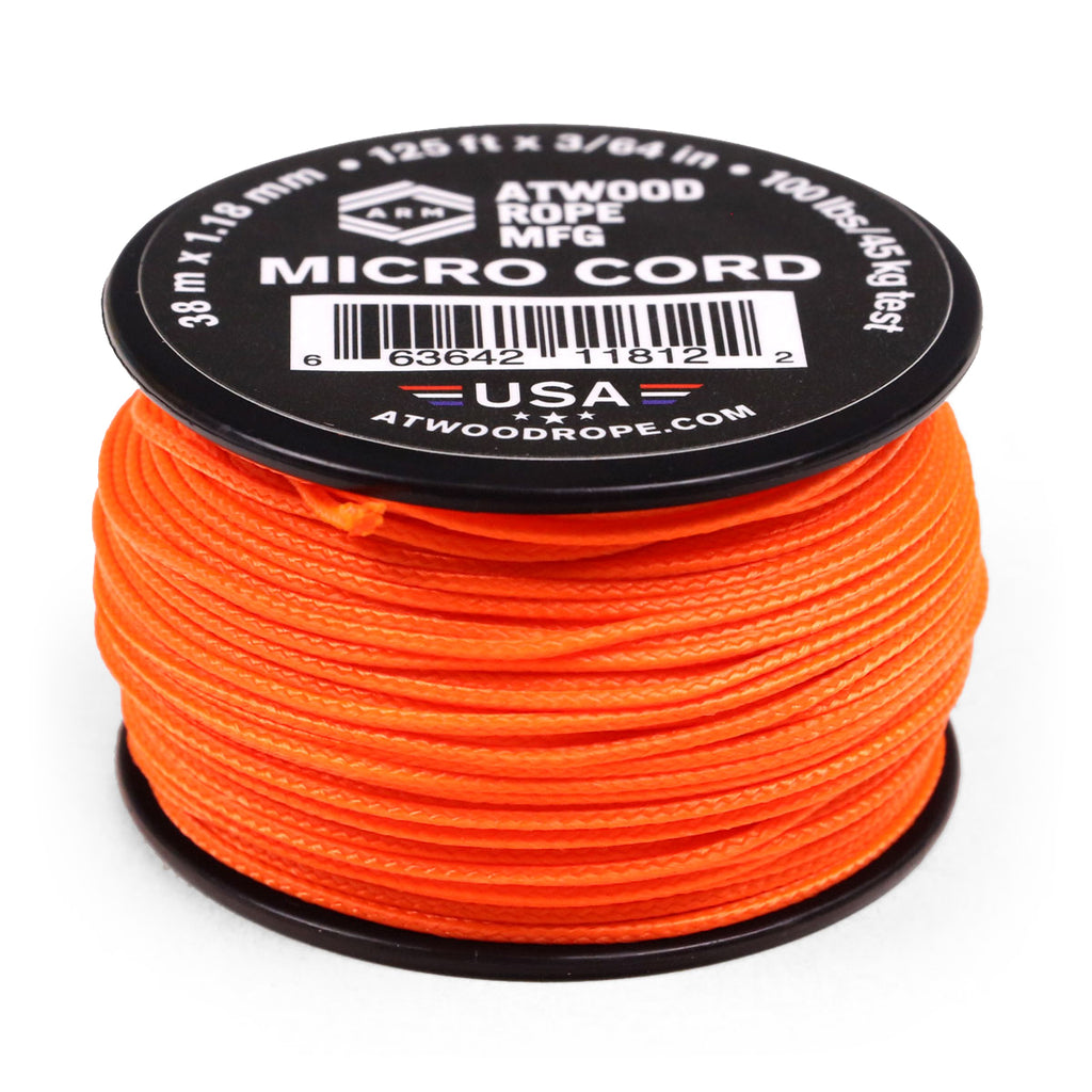 Neon Orange Micro Cord - 125 Feet