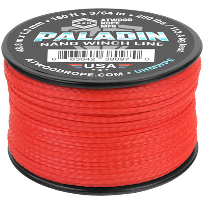 3 64 Paladin Nano Winch Line 160ft Red Web Ready