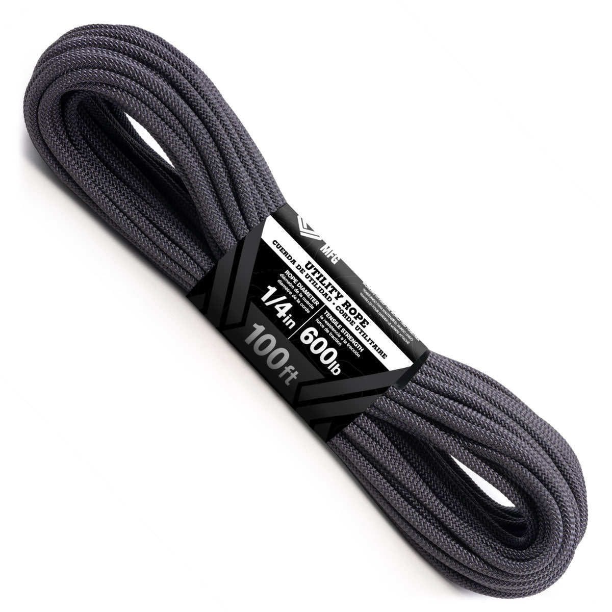 Graphite Rope White 1/4 x 100ft - Graphite – Atwood Rope MFG