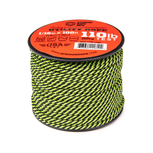 1 16 neon green black spirals 100ft